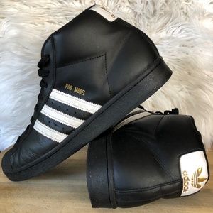 Adidas Men's 9.5 Promodel Black High Top Sneakers